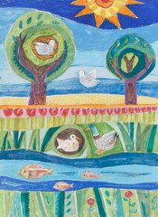 Ontwerp wandkleed Lucia-Jozefschool te Lisse